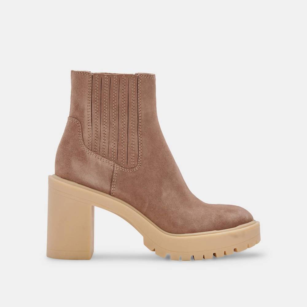 NEW DOLCE VITA caster h2o booties in mushroom suede